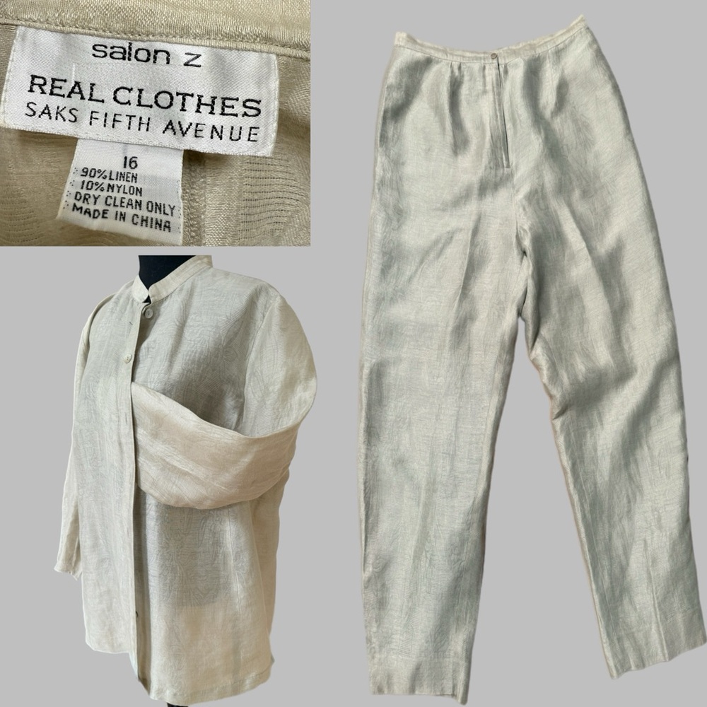 Size 16 “SALON Z”
REAL CLOTHES SAKS FIFTH AVENUE
30% LINEN
10% NYLON
Vintage